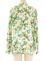 Escada Topiary Printed Silk Blouse Top arcadeshops.com