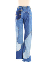 Love Melody Studded Patchwork Denim Bottom arcadeshops.com