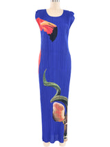 Issey Miyake Flamingo Printed Plisse Dress Dress arcadeshops.com