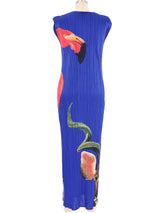Issey Miyake Flamingo Printed Plisse Dress Dress arcadeshops.com