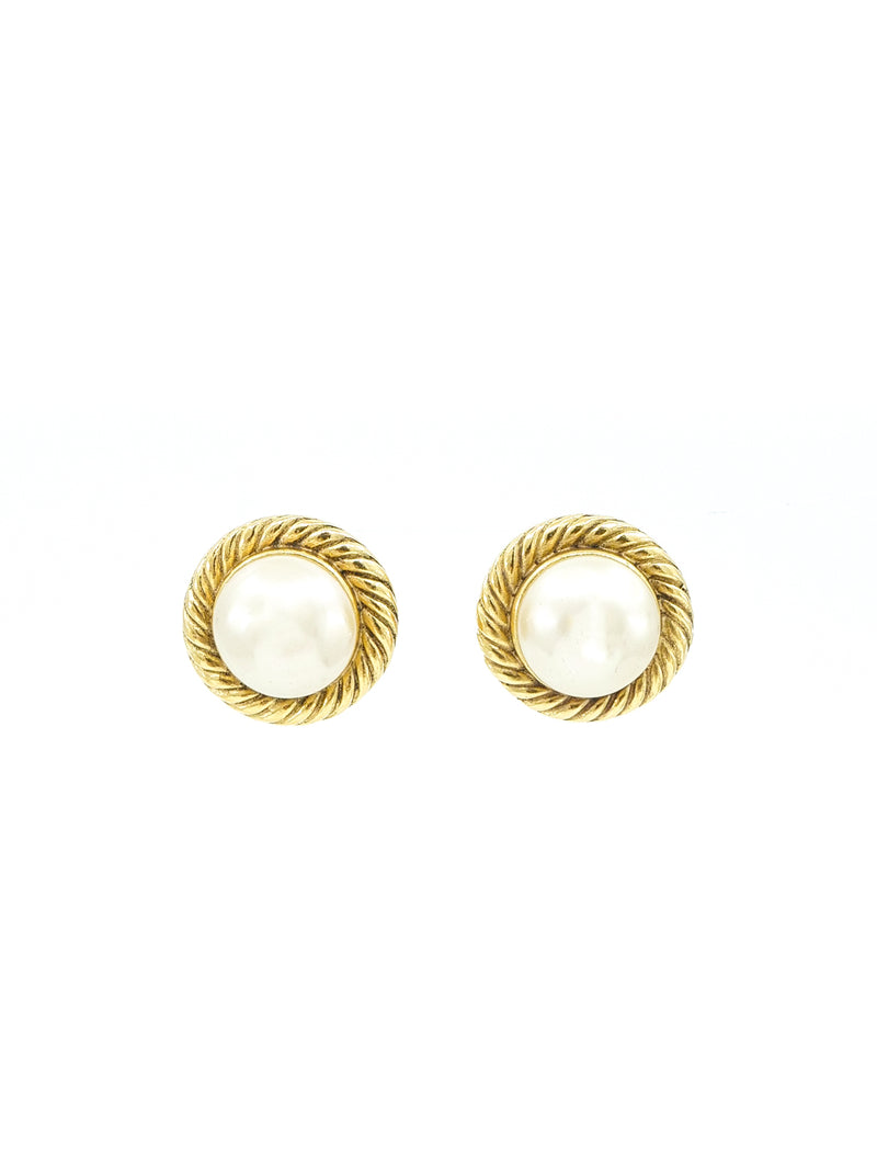 Chanel Pearl Accented Earrings Jewelry arcadeshops.com