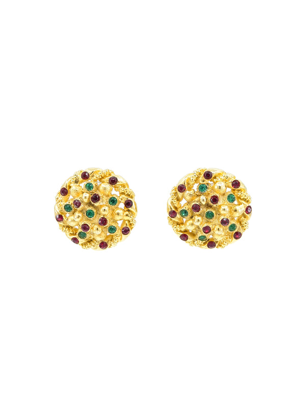 Chanel Jeweled Button Earrings Jewelry arcadeshops.com