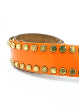 Anne Klein Studded Orange Leather Belt Accessory arcadeshops.com