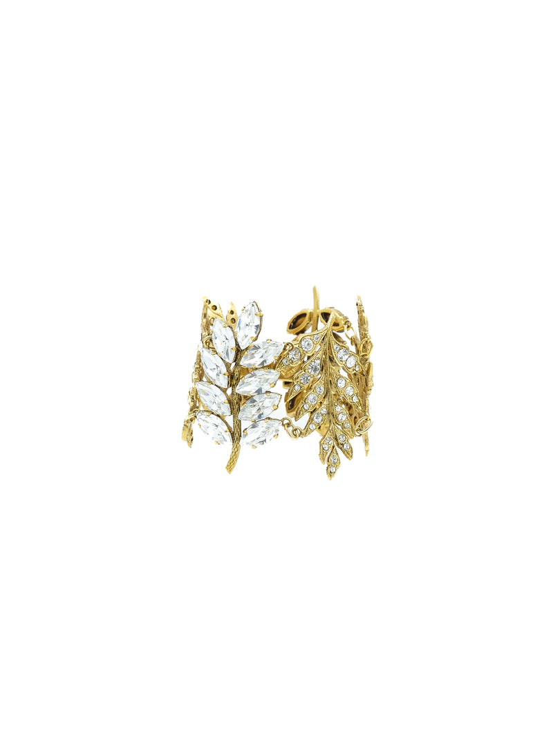 Nina Ricci Crystal Leaf Bracelet and Earring Set Jewelry arcadeshops.com