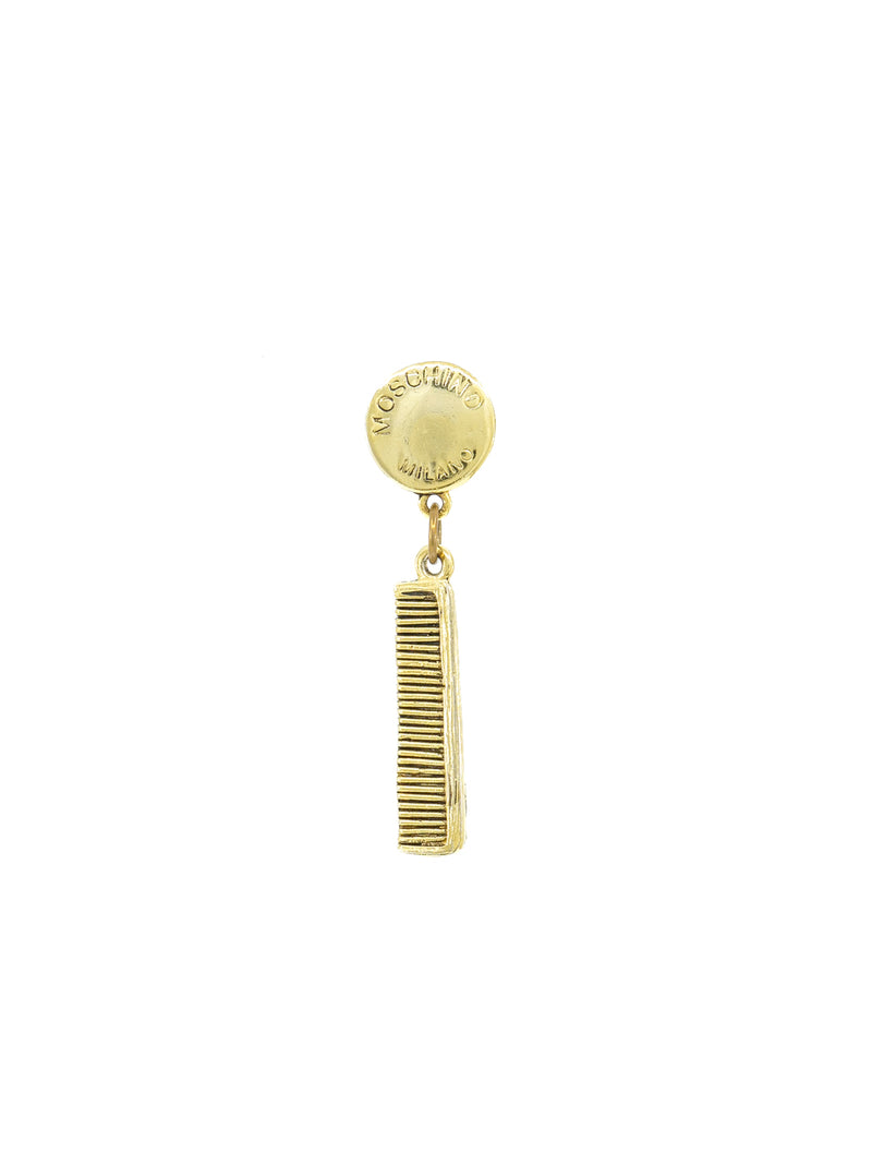 Moschino Goldtone Comb Earrings Jewelry arcadeshops.com