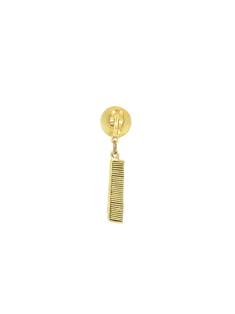 Moschino Goldtone Comb Earrings Jewelry arcadeshops.com