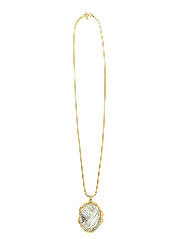 Judith Leiber Crystal Accented Locket Pendant Necklace Jewelry arcadeshops.com