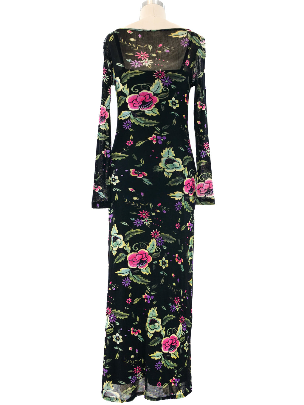 Vivienne Tam Floral Mesh Maxi Dress