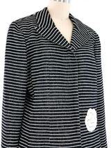 Chanel Striped Camelia Jacket Jacket arcadeshops.com