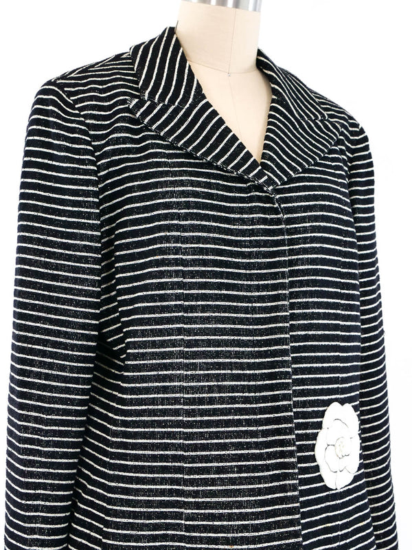 Chanel Striped Camelia Jacket Jacket arcadeshops.com