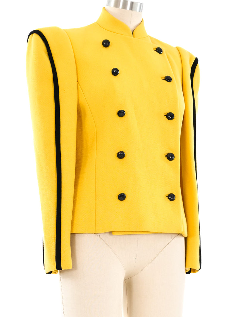 Carolina Herrera Yellow Double Breasted Jacket Jacket arcadeshops.com