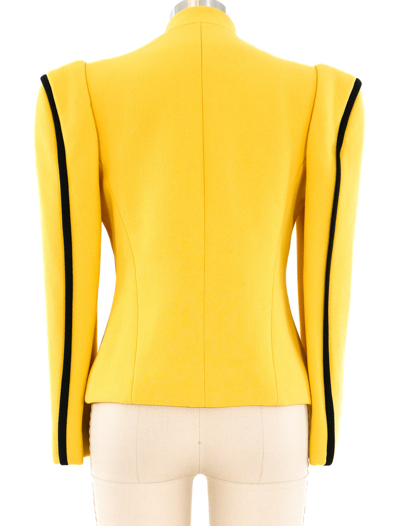 Carolina Herrera Yellow Double Breasted Jacket Jacket arcadeshops.com