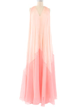 Colorblock Pleated Chiffon Gown Dress arcadeshops.com