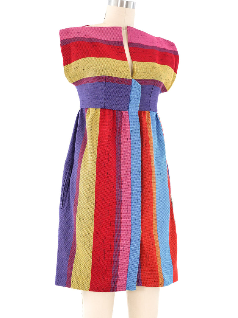 Balenciaga Multicolor Striped Mini Dress Dress arcadeshops.com