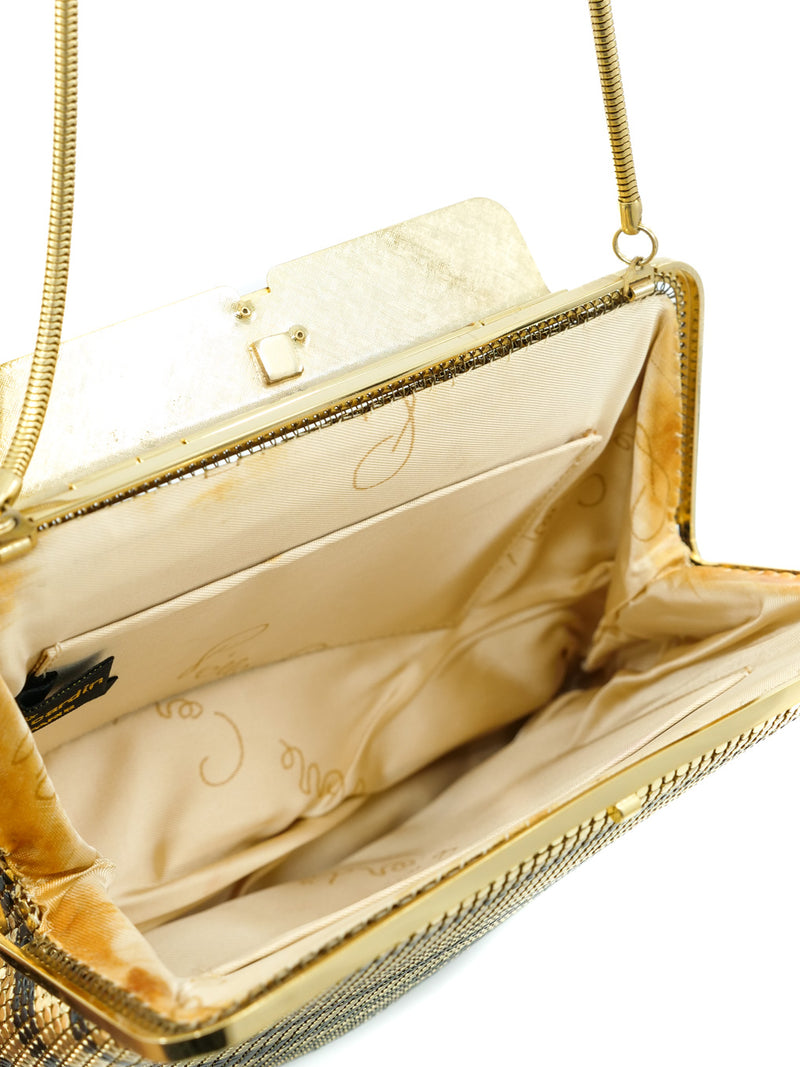 Pierre Cardin Striped Metal Mesh Evening Bag Accessory arcadeshops.com