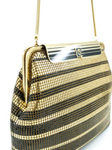 Pierre Cardin Striped Metal Mesh Evening Bag Accessory arcadeshops.com