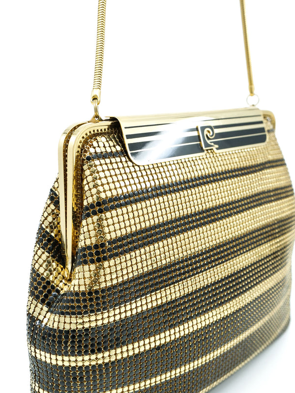 Pierre Cardin Striped Metal Mesh Evening Bag Accessory arcadeshops.com