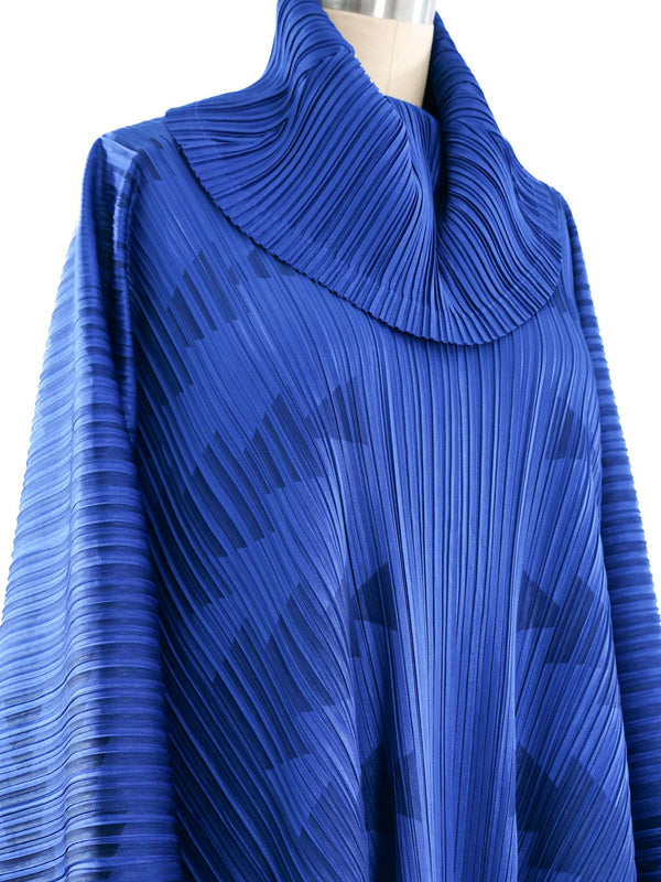 Issey Miyake Indigo Pleated Poncho Top arcadeshops.com