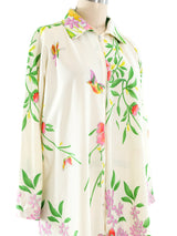 1970's Floral Zip Front Caftan Dress arcadeshops.com