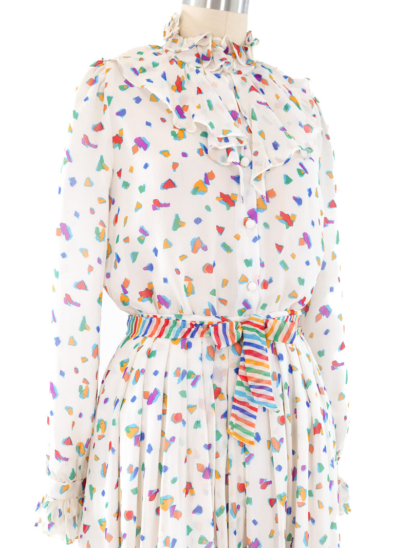 Confetti Printed Skirt Ensemble Suit arcadeshops.com