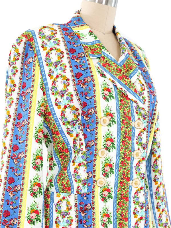 Gianni Versace Floral Striped Blazer Jacket arcadeshops.com