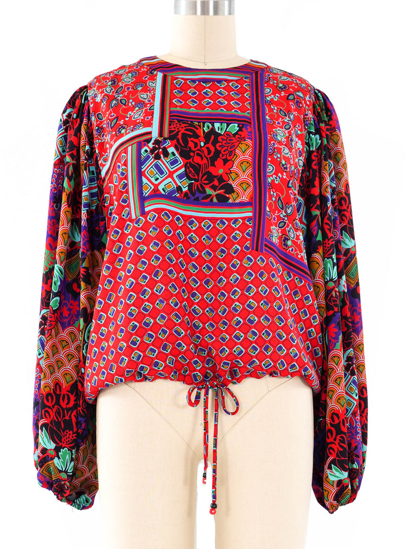 Diane Freis Multicolor Printed Blouse Top arcadeshops.com