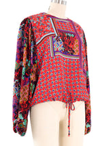 Diane Freis Multicolor Printed Blouse Top arcadeshops.com