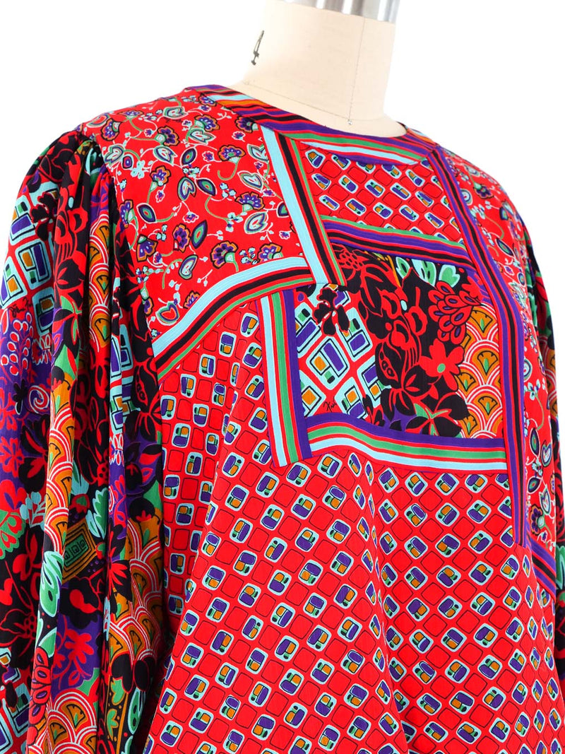 Diane Freis Multicolor Printed Blouse Top arcadeshops.com