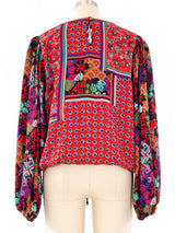 Diane Freis Multicolor Printed Blouse Top arcadeshops.com