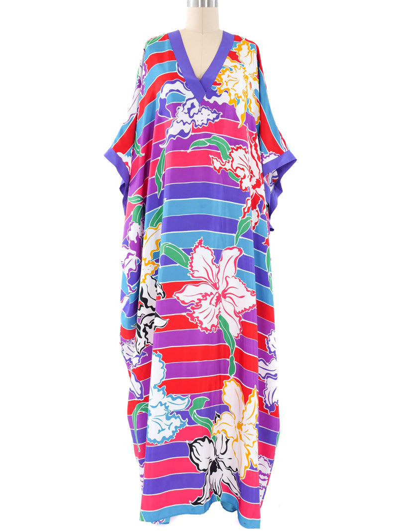 Oscar de la Renta Orchid Striped Caftan Dress arcadeshops.com