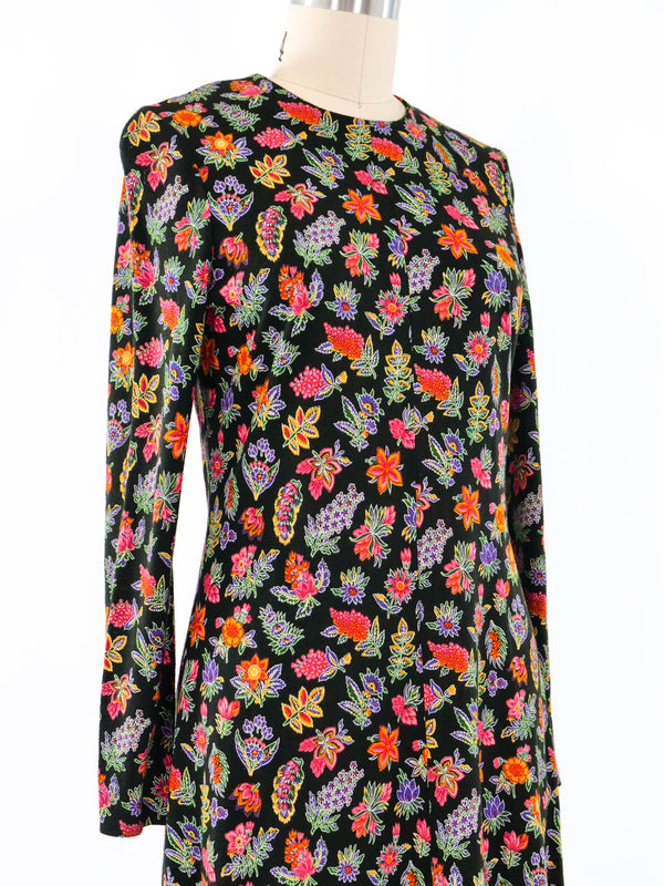 1970's Diane Von Furstenberg Floral Jersey Dress Dress arcadeshops.com
