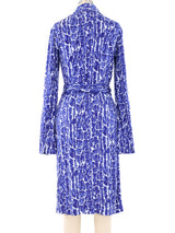 Diane Von Furstenberg Indigo Mosaic Printed Wrap Dress Dress arcadeshops.com