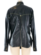 Gianni Versace Leather Western Shirt Jacket Top arcadeshops.com