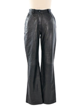 Prada Black Leather Trousers Bottom arcadeshops.com
