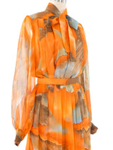 1970's Sunset Chiffon Maxi Skirt Ensemble Suit arcadeshops.com