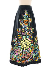 Raffia Embroidered Maxi Skirt Bottom arcadeshops.com