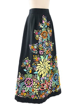 Raffia Embroidered Maxi Skirt Bottom arcadeshops.com