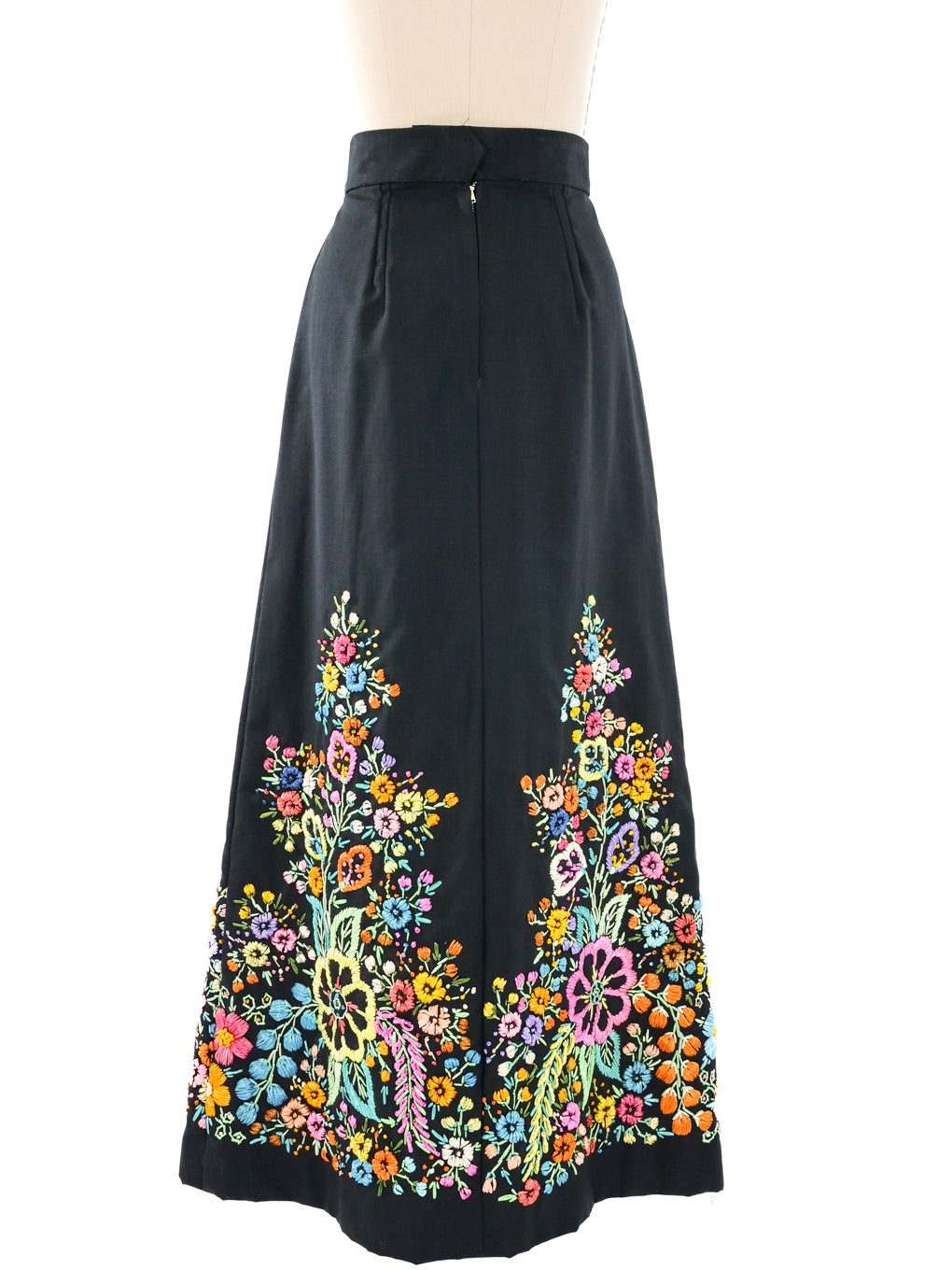Raffia Embroidered Maxi Skirt