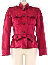 Yves Saint Laurent Military Inspired Satin Jacket Jacket arcadeshops.com