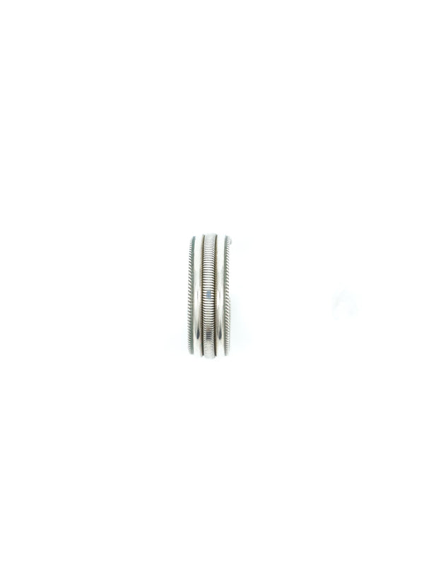 Ribbed Silver Hoop Earrings Jewelry arcadeshops.com