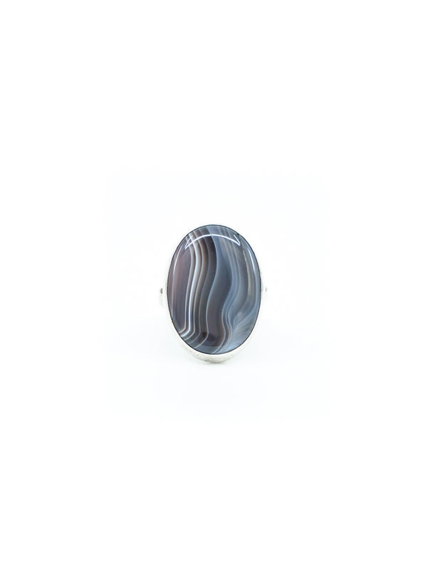 Banded Agate Sterling Statement Ring Jewelry arcadeshops.com