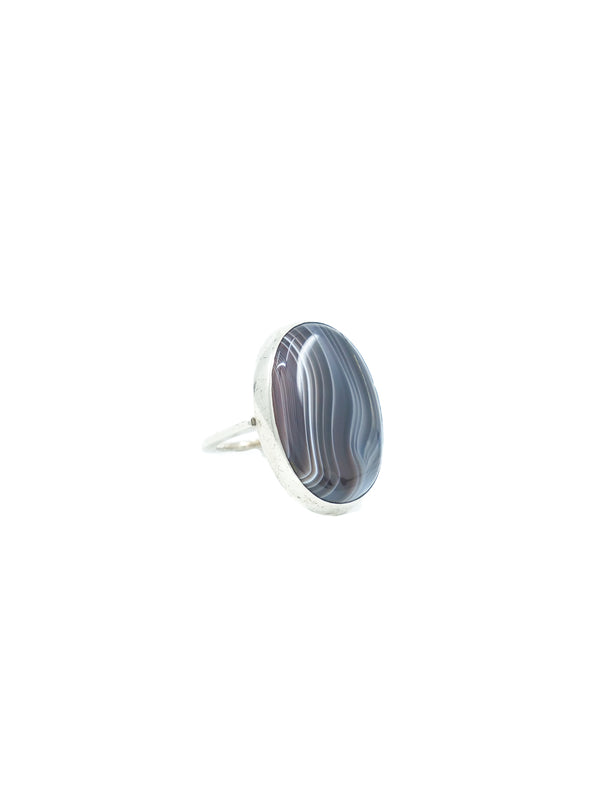 Banded Agate Sterling Statement Ring Jewelry arcadeshops.com