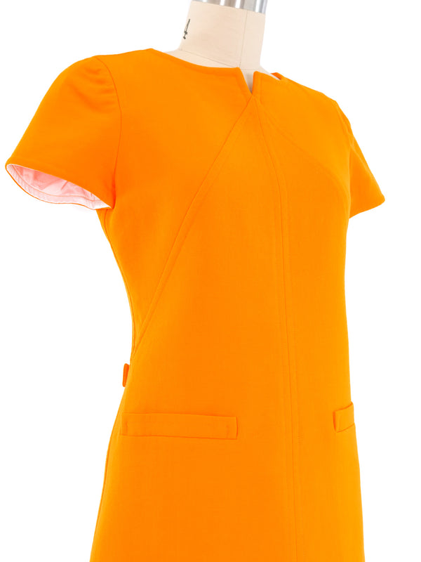 Courreges Orange Wool Shift Dress Dress arcadeshops.com