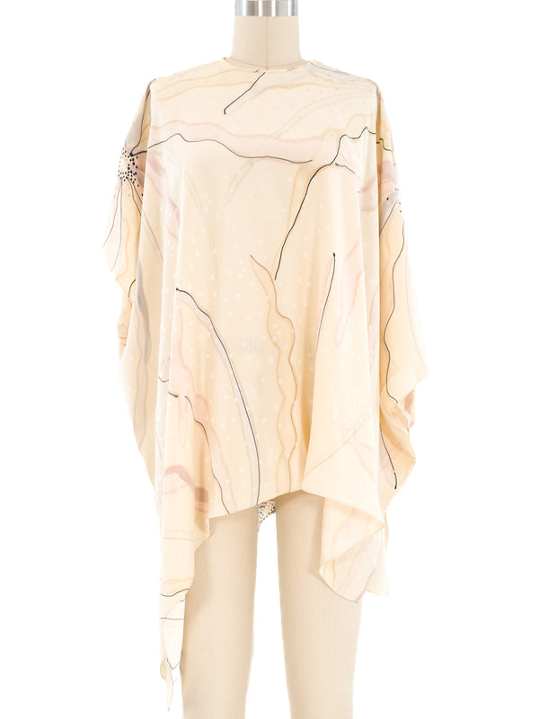 Floral Printed Silk Jacquard Blouse Top arcadeshops.com