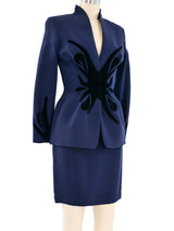 Thierry Mugler Velvet Applique Skirt Suit Suit arcadeshops.com