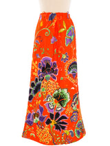Quilted Floral Maxi Skirt Bottom arcadeshops.com