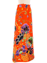 Quilted Floral Maxi Skirt Bottom arcadeshops.com