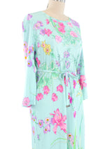 Leonard Paris Floral Printed Silk Jersey Dress Dress arcadeshops.com