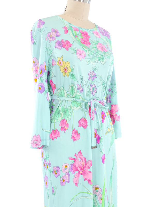 Leonard Paris Floral Printed Silk Jersey Dress Dress arcadeshops.com