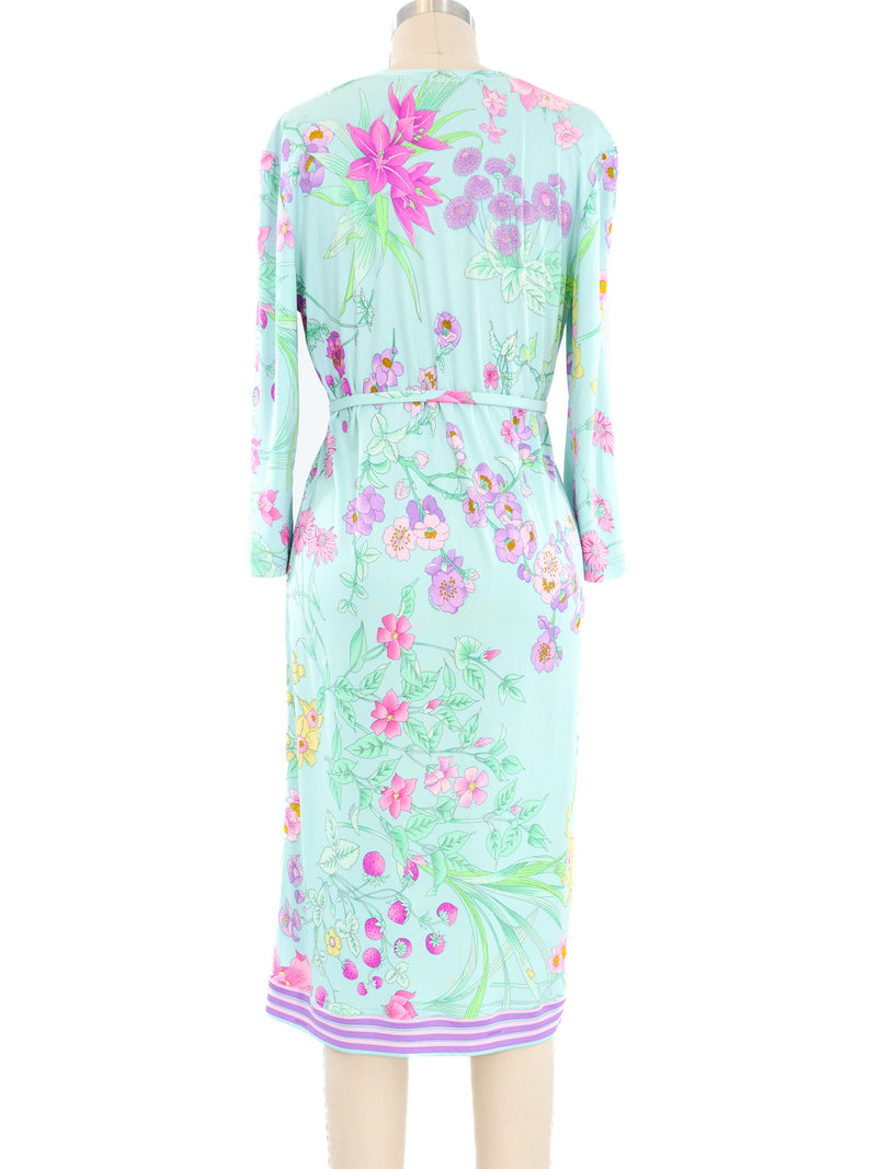 Leonard Paris Floral Printed Silk Jersey Dress Dress arcadeshops.com